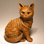 Wooden Netsuke Cat