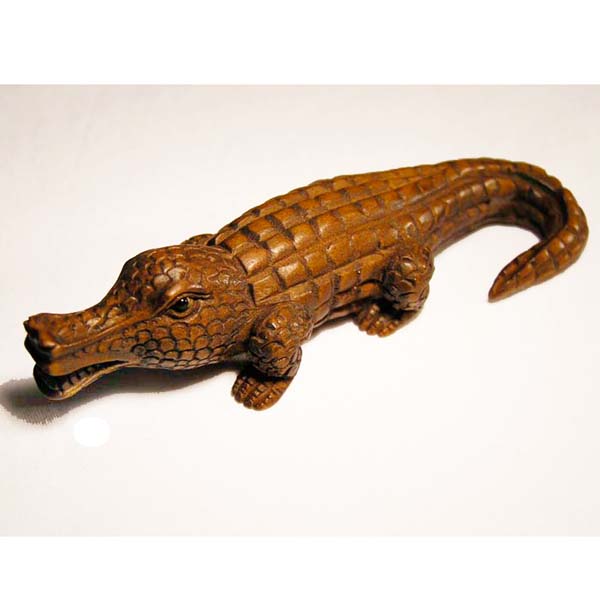 Crocodile Wooden Netsuke