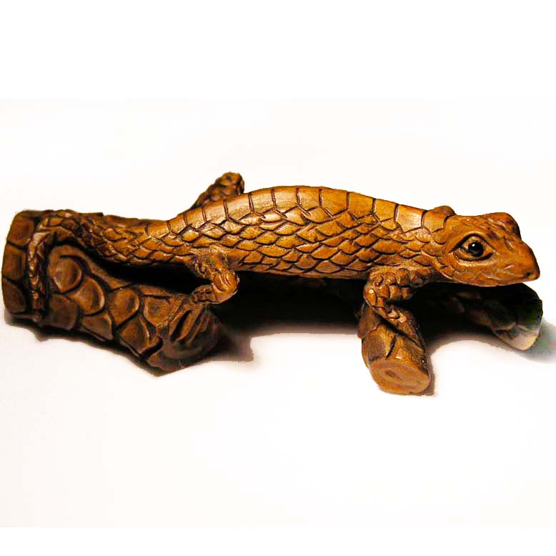 Wooden Netsuke--Lizard