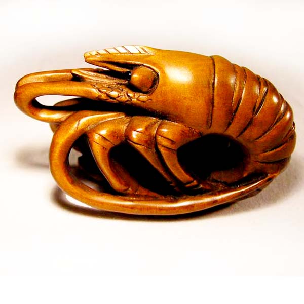 Wooden Netsuke--Lobster
