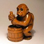 Wooden Netsuke--Monkey