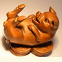 Wooden Netsuke--Pig & Boar