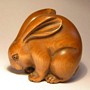 Rabbit Wooden Netsuke