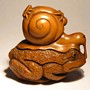 Wood Netsuke--Snail & Whelk 